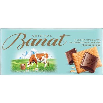 BANAT MLECNA ČOKOLADA SA KEKSOM 80G