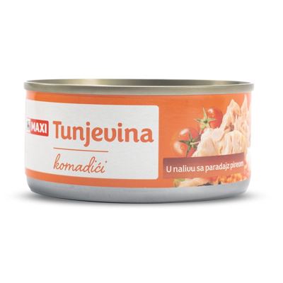 Tunj.komadi u paradajz sosu Maxi 160g