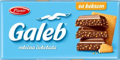 ČOKOLADA PIONIR GALEB MLEČNA SA KEKSOM 100G