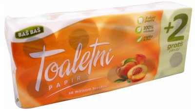 TOALETNI PAPIR 3SL BRESKVA BAŠ BAŠ 8+2 GRATIS