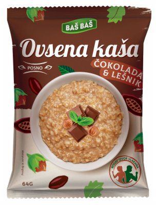 KAŠA OVSENA ČOKOLADA&LEŠNIK BAŠ BAŠ 64G