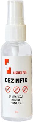 DEZINFIK dez.površina/kože 75% alk.50ml