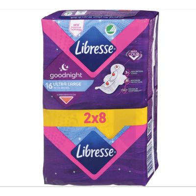 ULOŠCI HIGIJENCKI LIBRESSE GOODNIGHT DUO ULTRA THIN 16/1