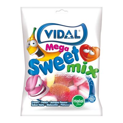 Vidal gum. bomb. mega sweet mix 90gr