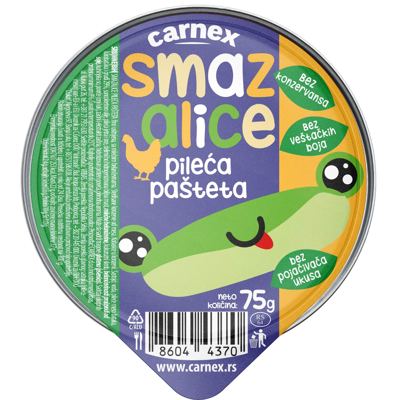 PAŠTETA PILEĆA SMAZALICA CARNEX 75G