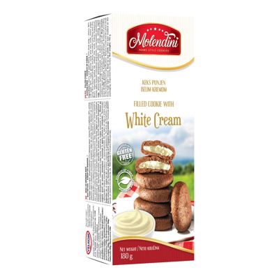 KEKS BEZ GLUTENA PUNJEN BELIM KREMOM 180 GR MOLENDINI