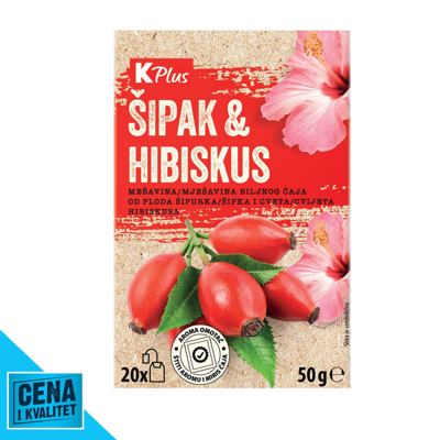 ČAJ ŠIPAK HIBISKUS 50G K PLUS