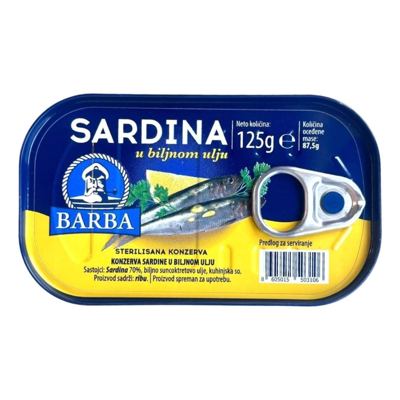 SARDINE U ULJU BARBA 125G