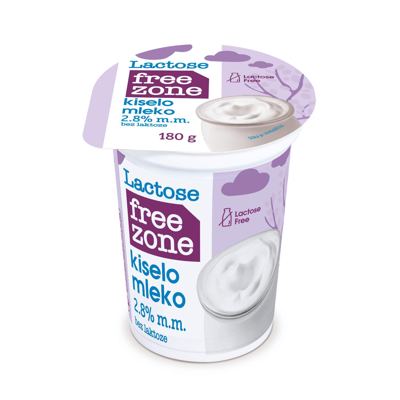 KISELO MLEKO BEZ LAKT 180G FREE ZON