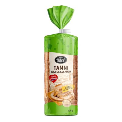 HLEB TOST TAMNI SUSAM 500G GRANO D