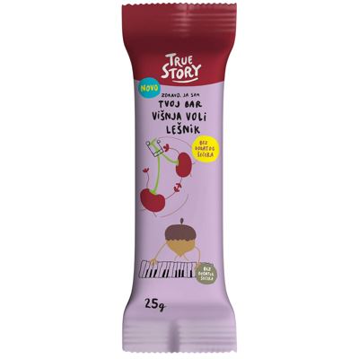 BAR BEZ ŠEĆERA VIŠNJA LEŠNIK TRUE STORY 25G