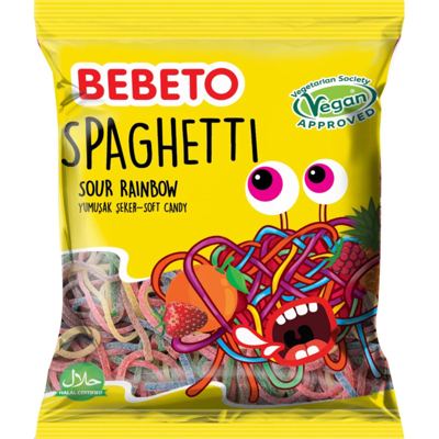 BOMBONE SPAGHETTI RAINBOW 80G BEBET