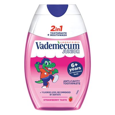 PASTA ZA ZUBE VADEMECUM 2U1 JUNIOR STRAWBERY 75ML HENKEL