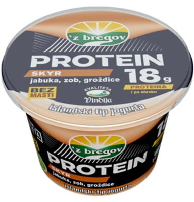 JOGURT PROTEIN SKYR JABUKA, ZOB, GROŽĐICE 200 GR Z BREGOV