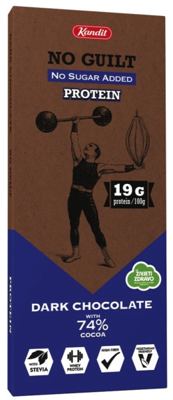 ČOKOLADA CRNA 74% NO GUILT PROTEIN 80G KANDIT