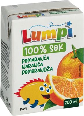 SOK POMORANDŽA 100% 200ML LUMPI