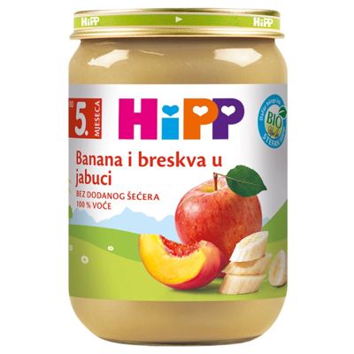 KAŠICA BANANA I BRESKVA U JABUCI 190GR HIPP