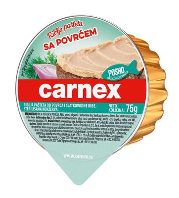 PAŠTETA 75GR RIBLJA SA POVRCEM 14/1 CARNEX