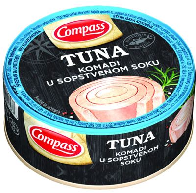 TUNA KOMADI U SOPSTVENOM SOKU COMPASS 160G