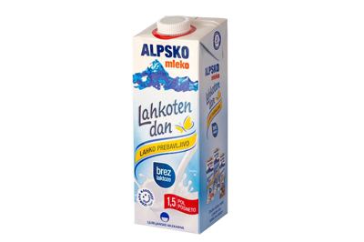 Alpsko mleko bez laktoze 1.5%mm 1l Somboled