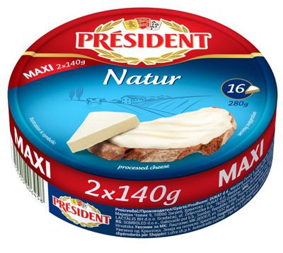 TOPLJENI SIR NATUR MAXI 280G PRESIDENT