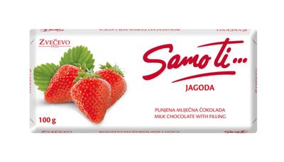 ČOKOLADA MLEČNA SAMO TI JAGODA ZVEČEVO 100G