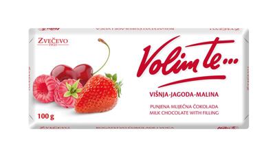 Volim te mlec.coko. visnja, jagoda-malina 100g #