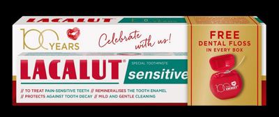 Lacalut Sensitive pasta za zube 75ml + konac za zube Gratis 100 godin