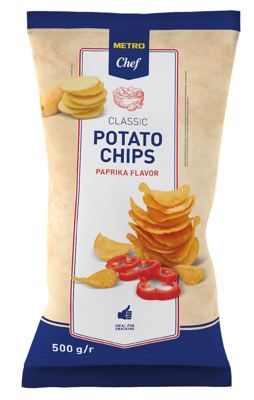 500G METRO CHEF CHIPS PAPRIKA-STAND.-VAR.