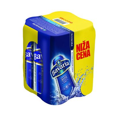 Pivo Bavaria limenka 4x0,5l