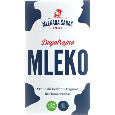 1L ML.SABAC UHT MLEKO 1.6%MM-STAND.-VAR.