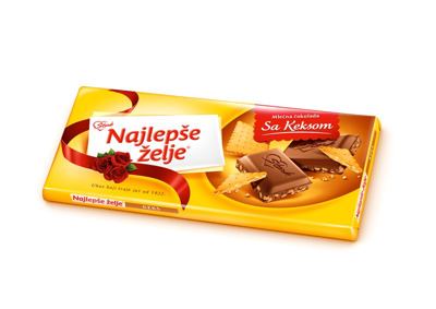 ČOKOLADA NAJLEPŠE ŽELJE KEKS 85G