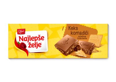 ČOKOLADA NAJLEPŠE ŽELJE KEKS 250G