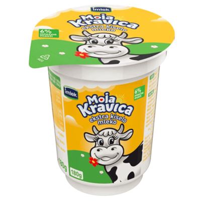 KISELO MLEKO MOJA KRAVICA EXTRA 6%MM 180G ČAŠA