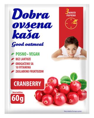 DOBRA KAŠA 60G OVSENA BRUSNICA