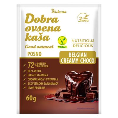 OVSENA KAŠA BELGIJSKA ČOKOLADA SA KREMOM 60GR DOBRA