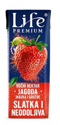 VOĆNI SOK LIFE PREMIUM JAGODA JABUKA I GROŽĐE 0.2L NECTAR