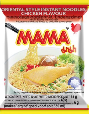 INSTANT NUDLE SA MEŠAVINOM ZAČINA UKUSA PILETINE 55G MAMA