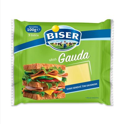 BISER TOPLJENI SIR 100G GAUDA LISTICI