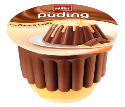 MULLER PUDING COKOLADA PRELIV VANILA 450G