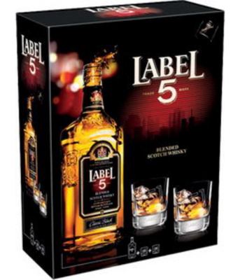 VISKI LABEL 5 0.7L + 2 ČAŠE LA MARTINIQUAISE