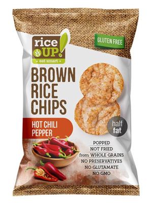 ČIPS PIRINČANI GLUTEN FREE HOT CHILLI SA PAPRIKOM 60GR RICE UP