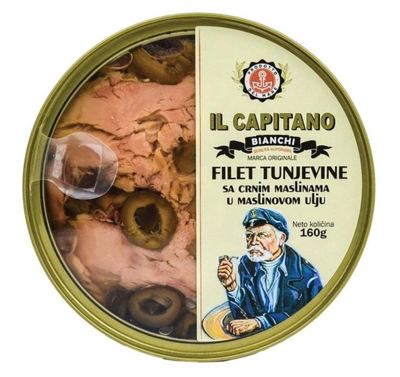 TUNJEVINA FILET SA CRNIM MASLINAMA IL CAPITANO 160 G