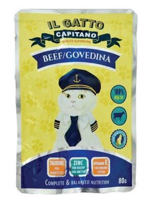 IL GATTO CAPITANO ZA MACKE GOVEDINA 80G KESICA