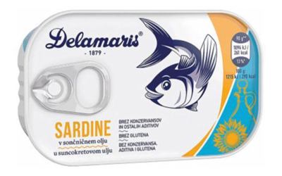 SARDINA U SUNCOKRETOVOM ULJU 90 G DELAMARIS
