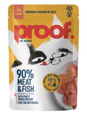 HRANA ZA MAČKE PILETINA I LOSOS U ŽELEU 85G PROOF