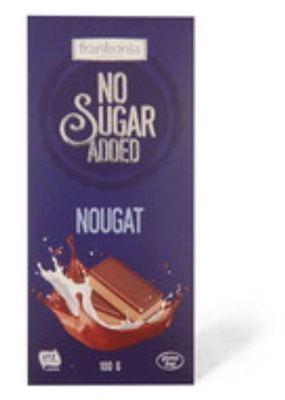 ČOKOLADA MLEČNA SA NUGATOM NO SUGAR ADDED 100G FRANKONIA