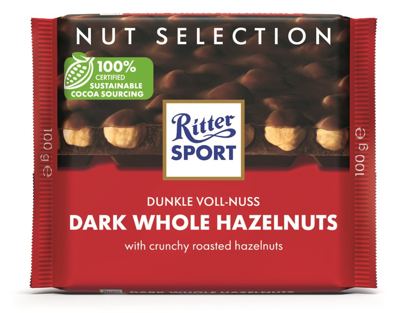 ČOKOLADA CRNA SA CELIM LEŠNIKOM 100GR RITTER SPORT