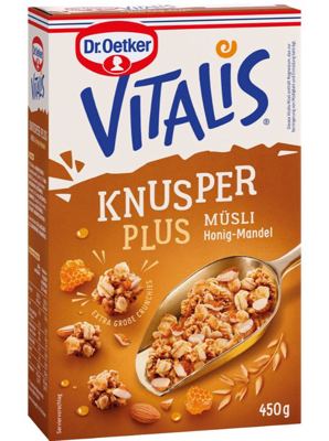 CEREALIJE VITALIS KRISPI PLUS MED I BADEM 450 GR DR.OETKER