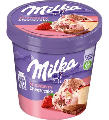 SLADOLED ČAŠA MILKA STRAWBERRY CHEESCAKE 425ML